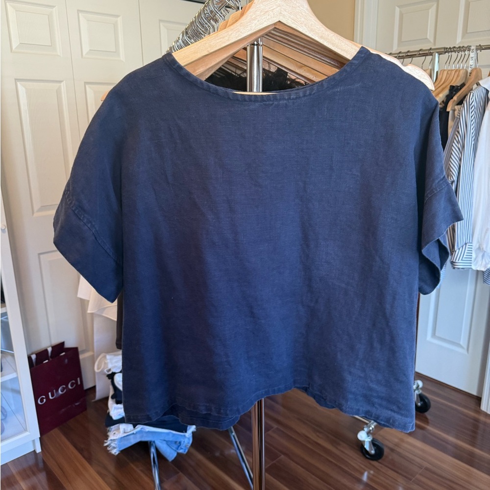Elizabeth Suzann Georgia Tee in Navy Linen OS